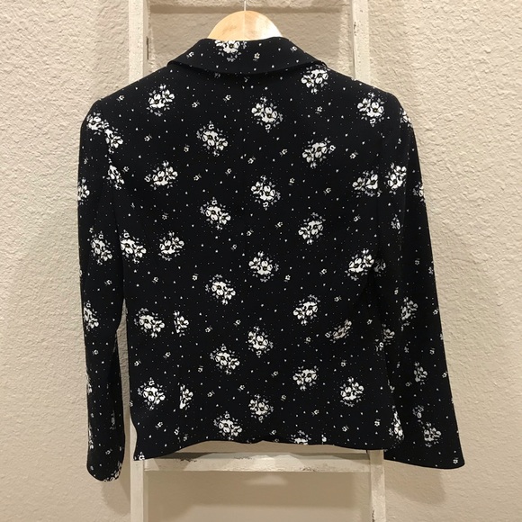 Cinq a Sept Stardust Onyx Black Floral Blazer - Picture 7 of 8